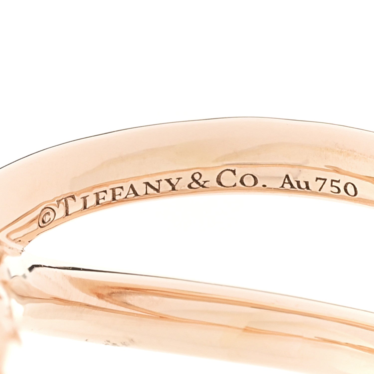 Tiffany 18K Rose Gold Knot Double Row Ring 49 5 4 of 5