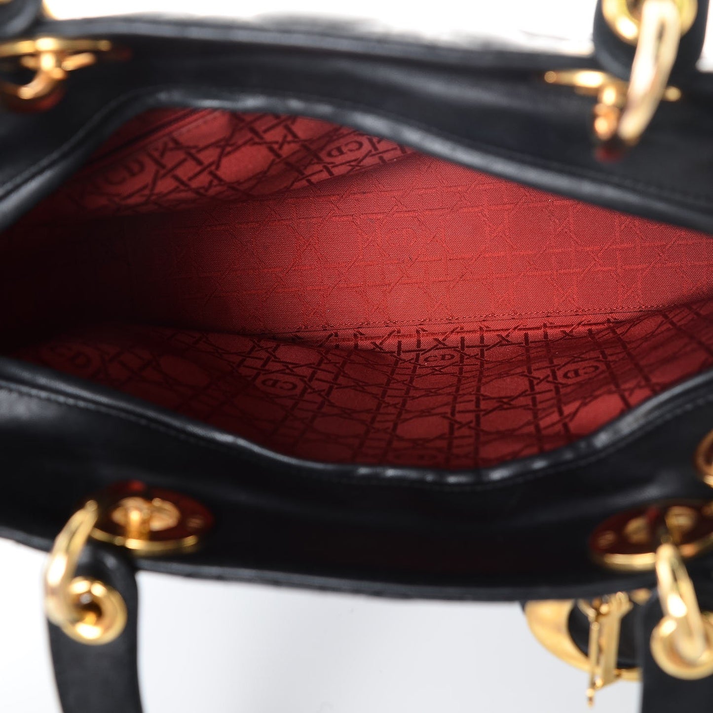 Lambskin Cannage Large Lady Dior Black