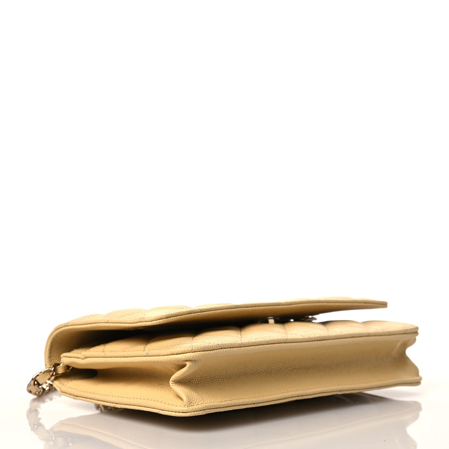 Caviar Quilted Wallet on Chain WOC Light Yellow