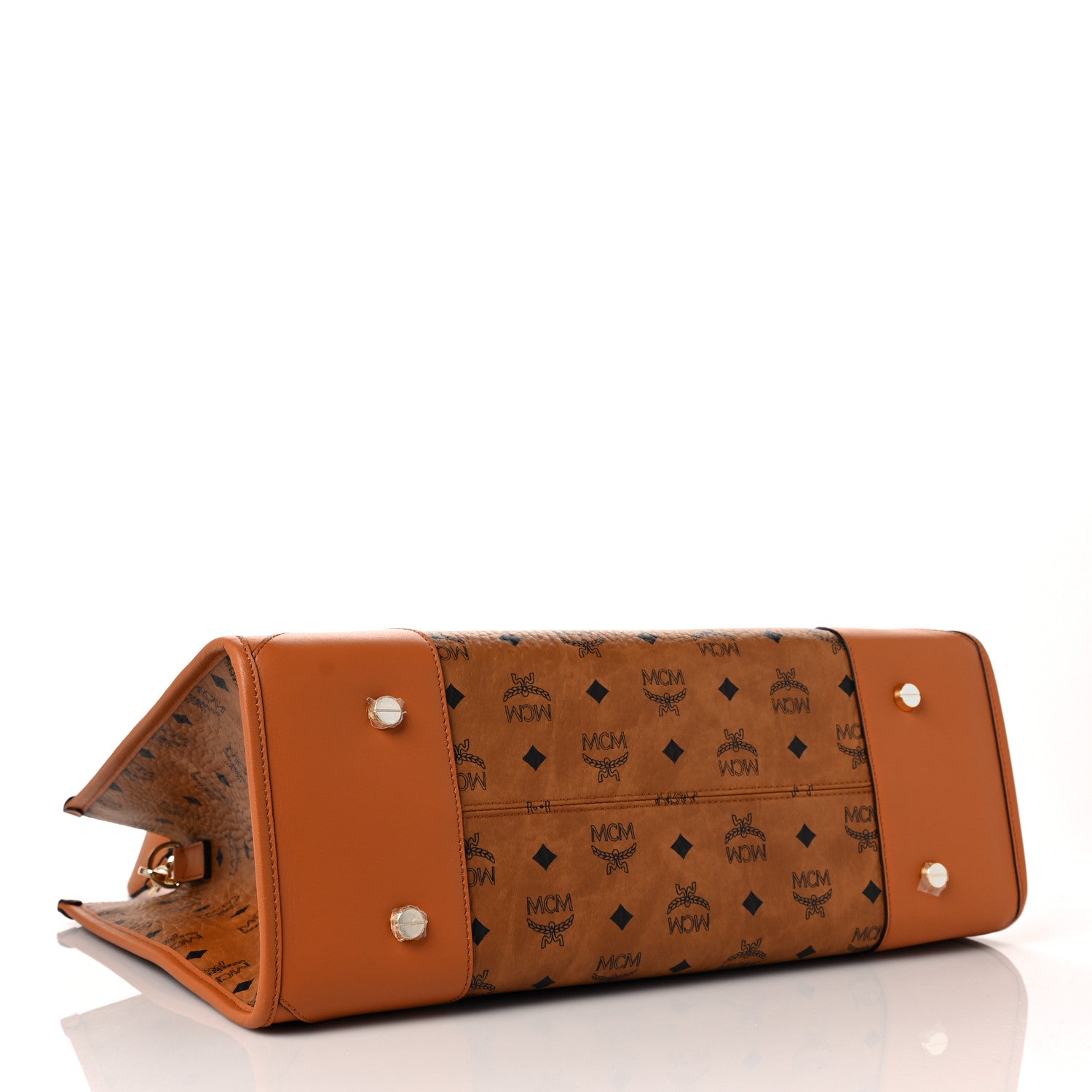 MCM Visetos Large Munchen Tote Cognac 3 of 7