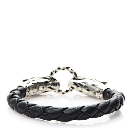 John Hardy Sterling Silver Leather Naga Dragon Legend Bracelet Black 2 of 3