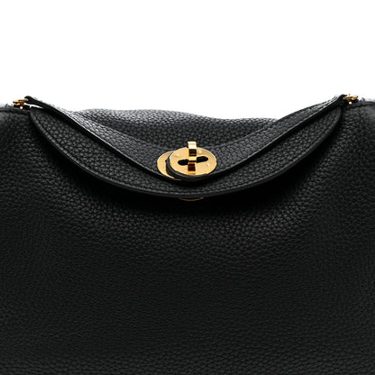 Hermes Taurillon Clemence Lindy 26 Black 8 of 11