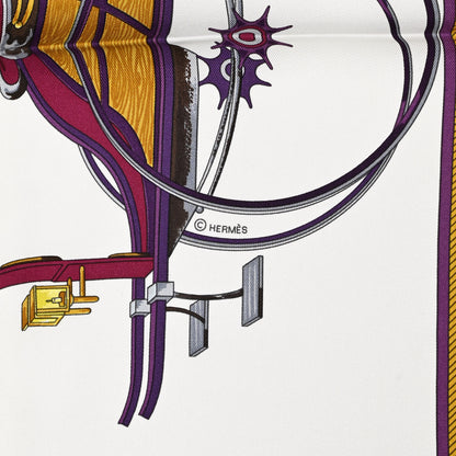 Hermes Silk Les Voitures A Transformation Scarf 90 Rose Vif White Chartreuse 3 of 5