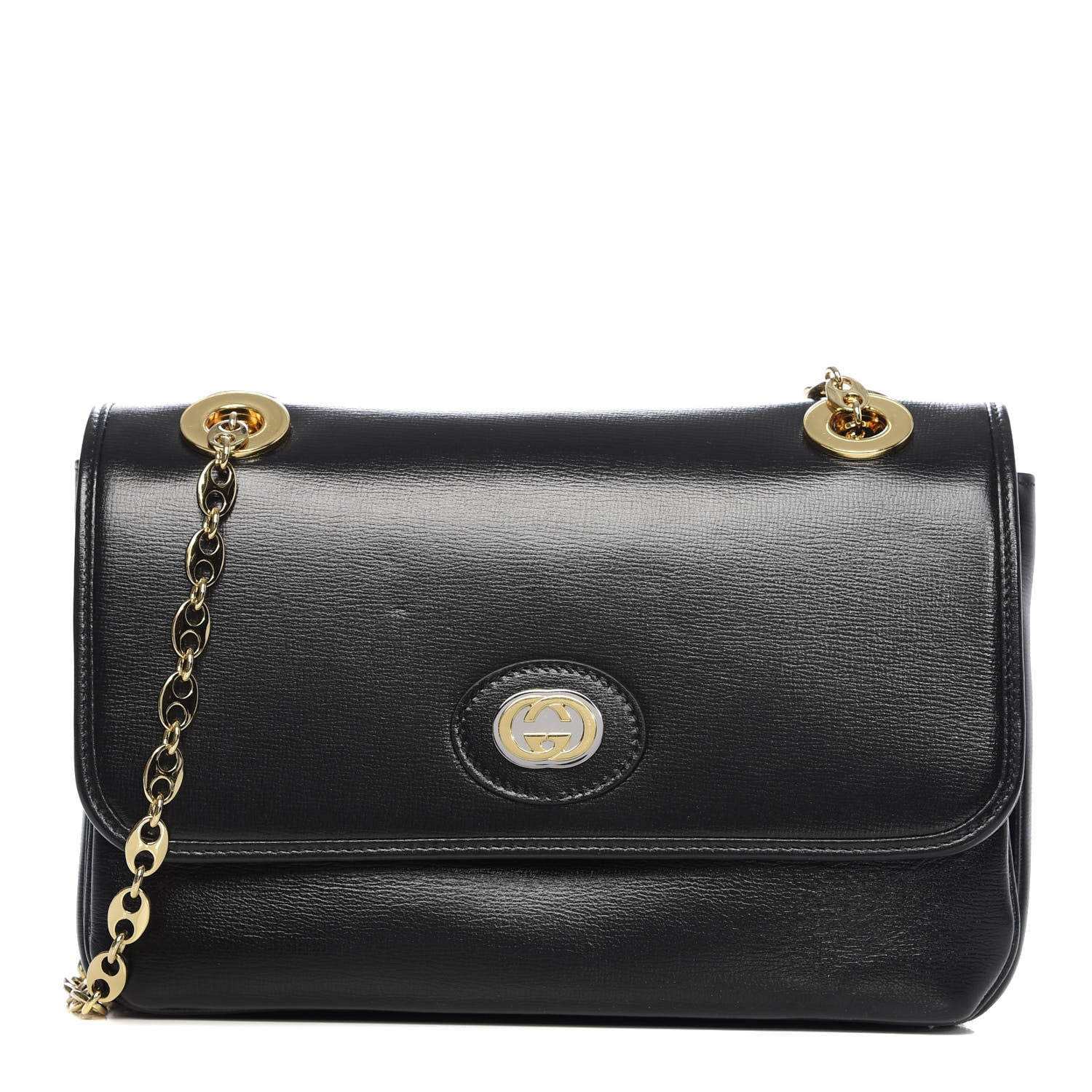 Gucci Azalea Calfskin Small Marina Chain Shoulder Bag Black 1 of 16