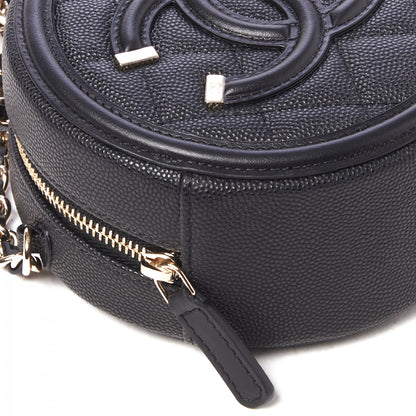 Chanel Caviar Quilted Round Filigree Crossbody Black 5 of 10
