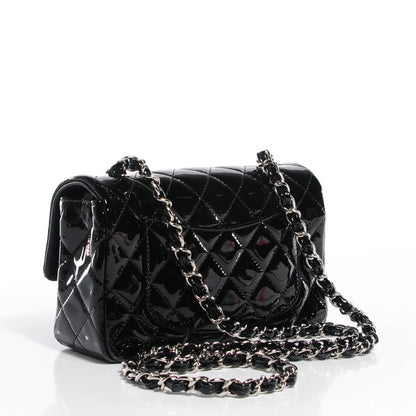 Chanel Patent Calfskin Quilted Mini Rectangular Flap Black 3 of 8