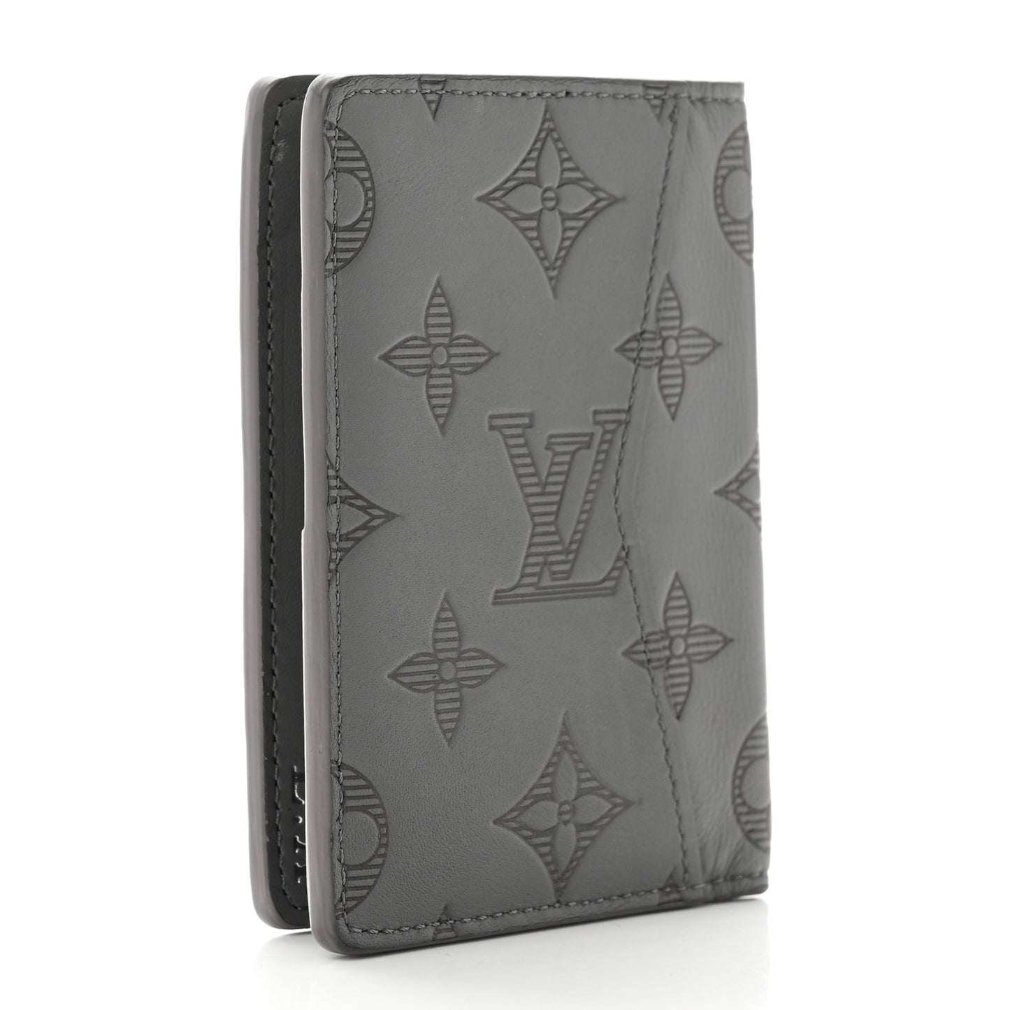 Calfskin Monogram Shadow Pocket Organizer Antarctic Grey