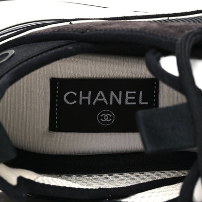 Chanel Fabric Suede CC Sneakers 40 Black Dark Grey 8 of 9