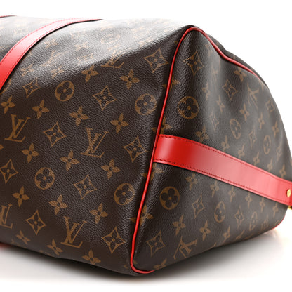 Louis Vuitton Calfskin Monogram Keepall Bandouliere 50 Coquelicot 8 of 8