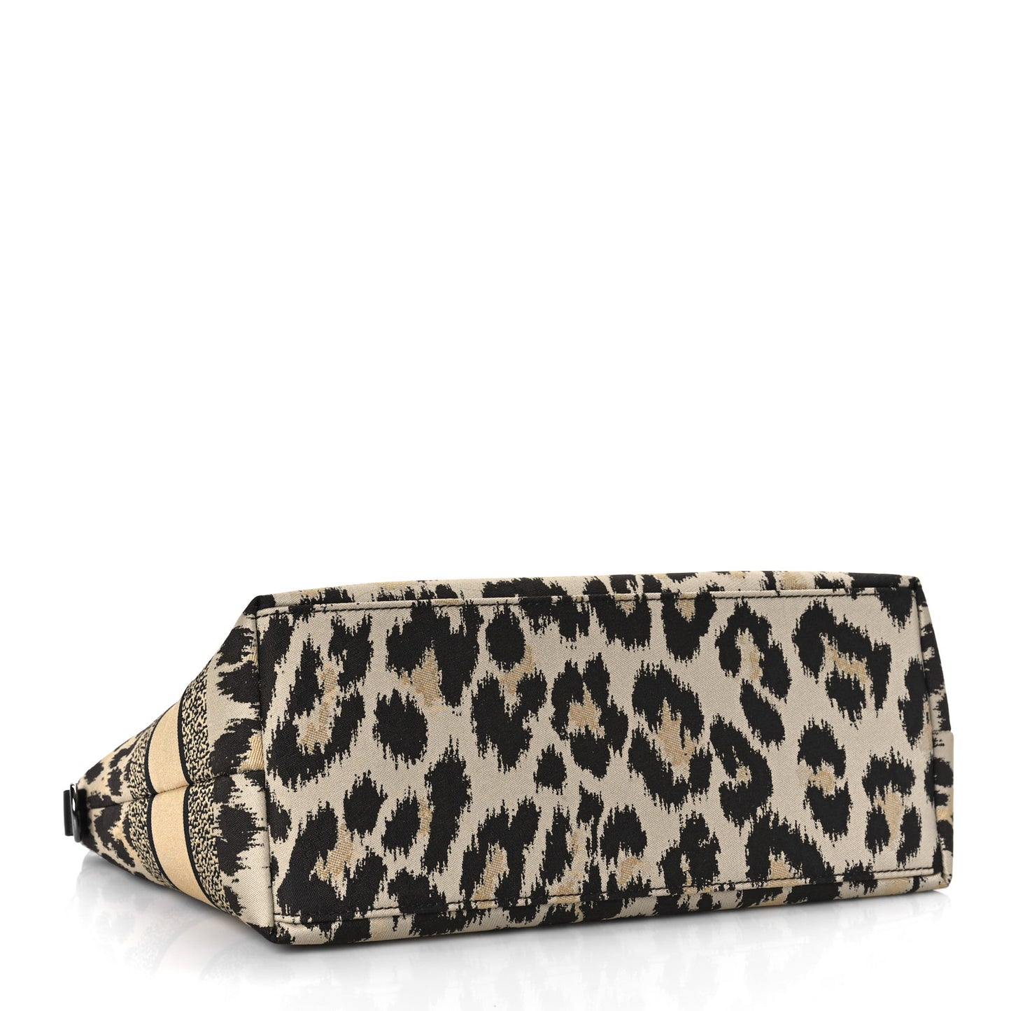 Canvas Mizza Embroidered Medium Leopard Diortravel Nomad Pouch Beige