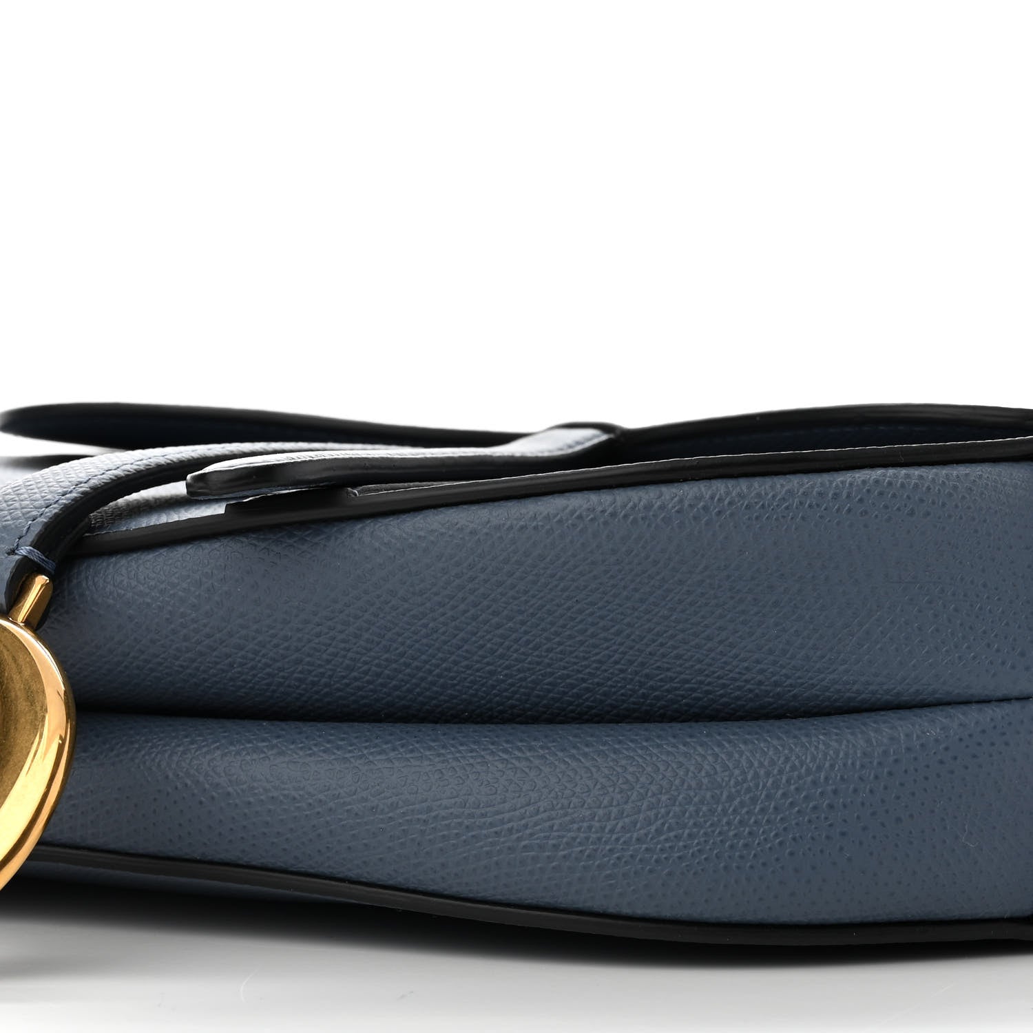 Christian Dior Grained Calfskin Saddle Bag Denim Blue 10 of 11