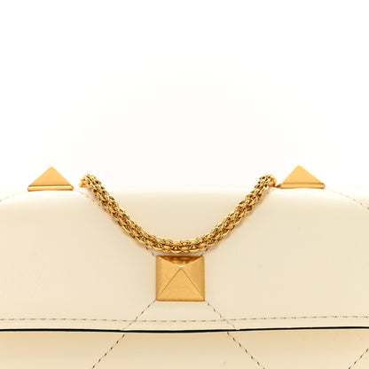 Valentino Garavani Nappa Roman Stud Wallet on Chain Ivory 5 of 9