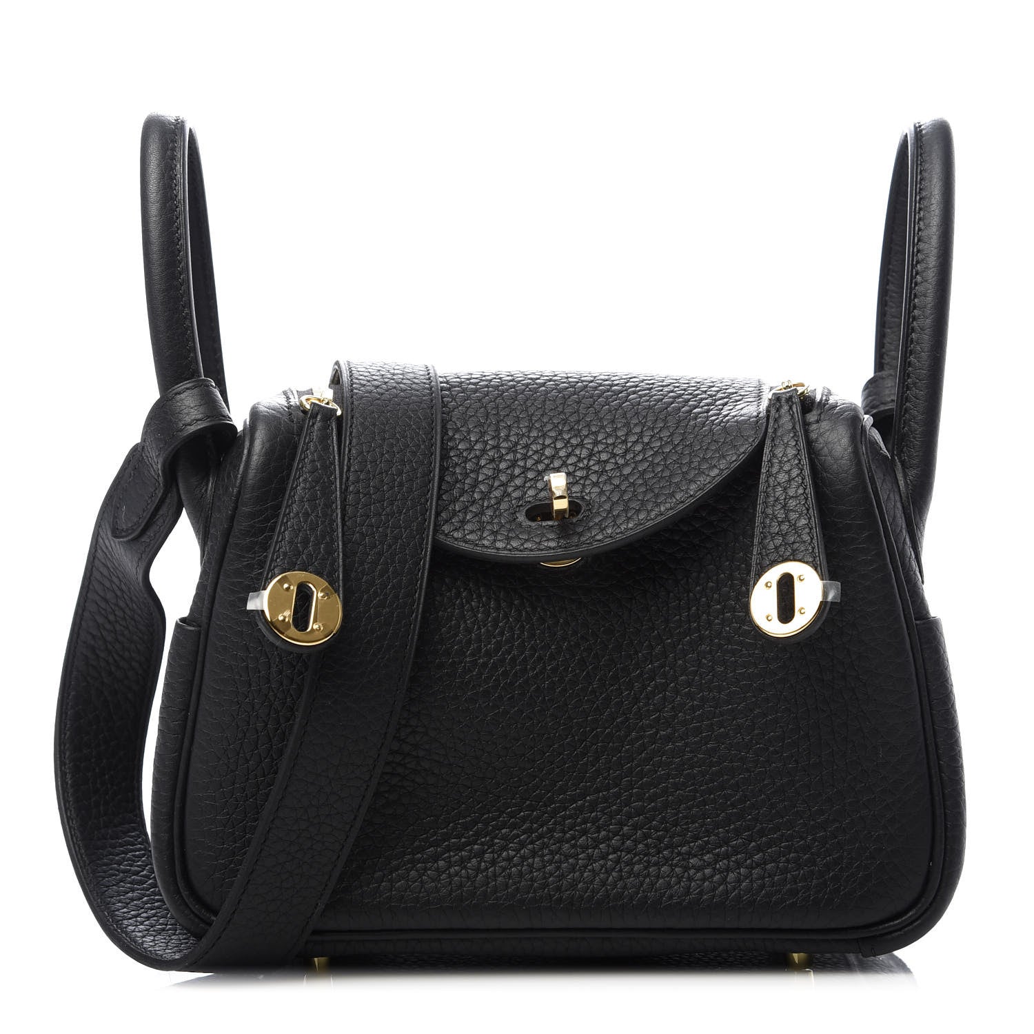 Hermes Taurillon Clemence Mini Lindy 20 Black 1 of 9