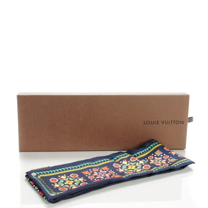 Louis Vuitton Silk Monogram Giant Lvrtual Flowers Bandeau Marine 6 of 6