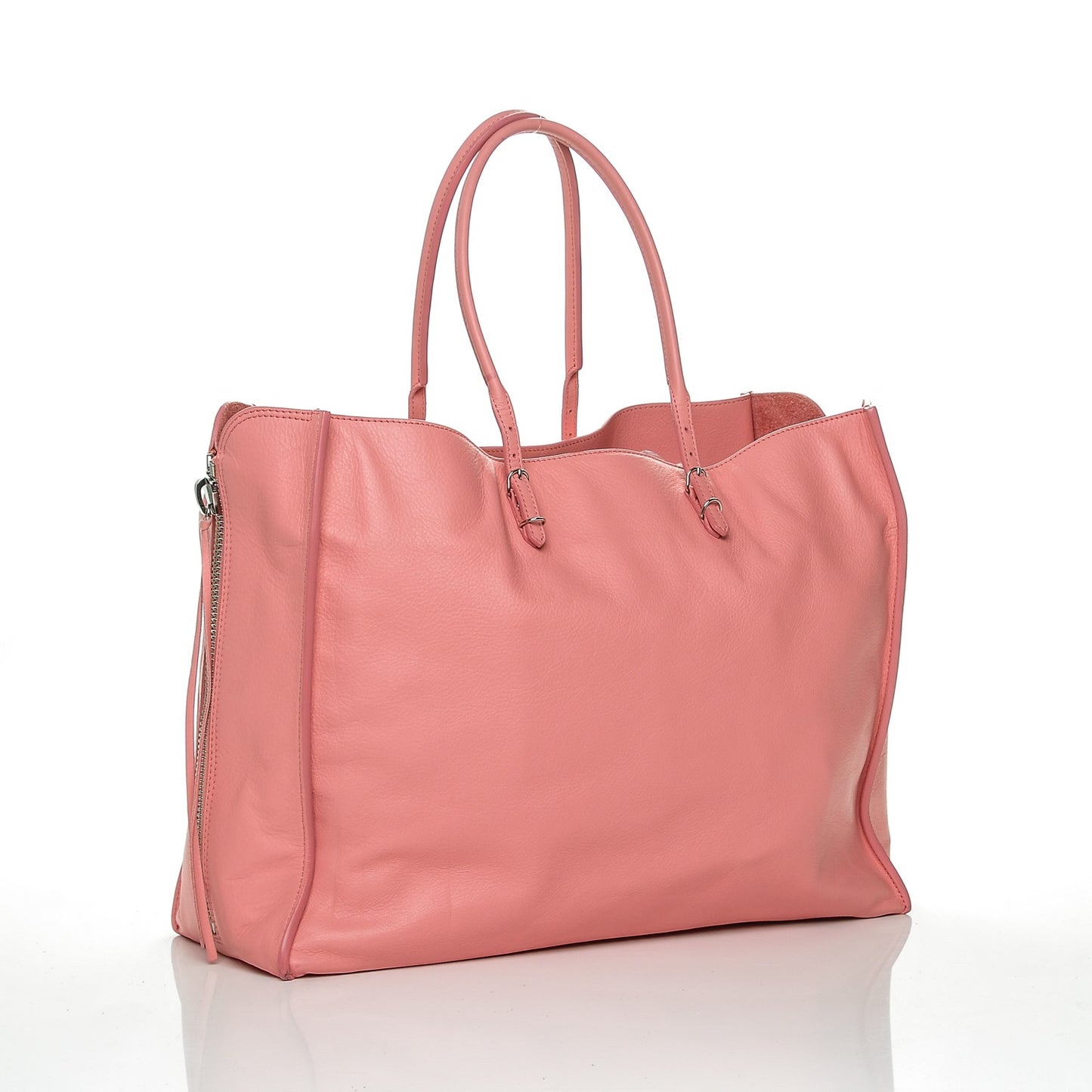 Veau Papier A4 Zip Around Tote Rose Flamingo