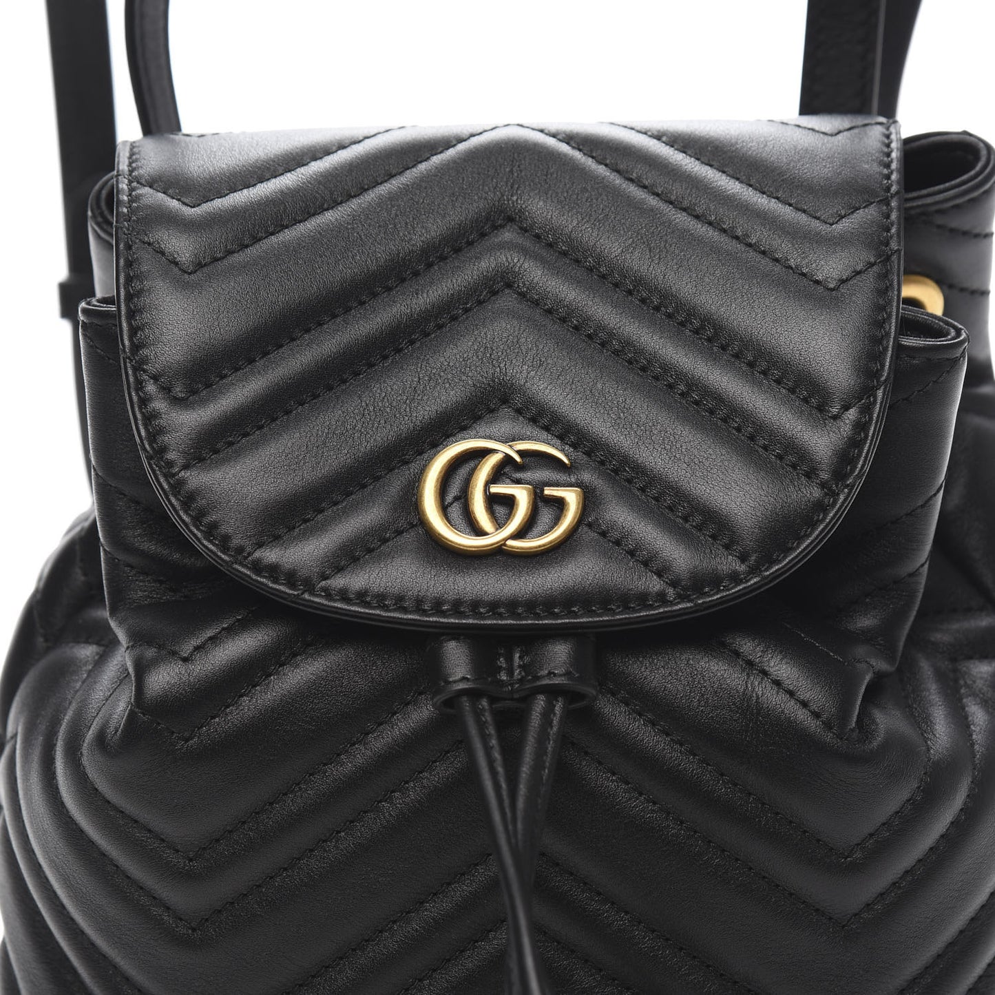 Calfskin Matelasse GG Marmont Flap Backpack Black