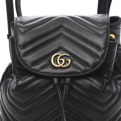 Gucci Calfskin Matelasse GG Marmont Flap Backpack Black 9 of 9