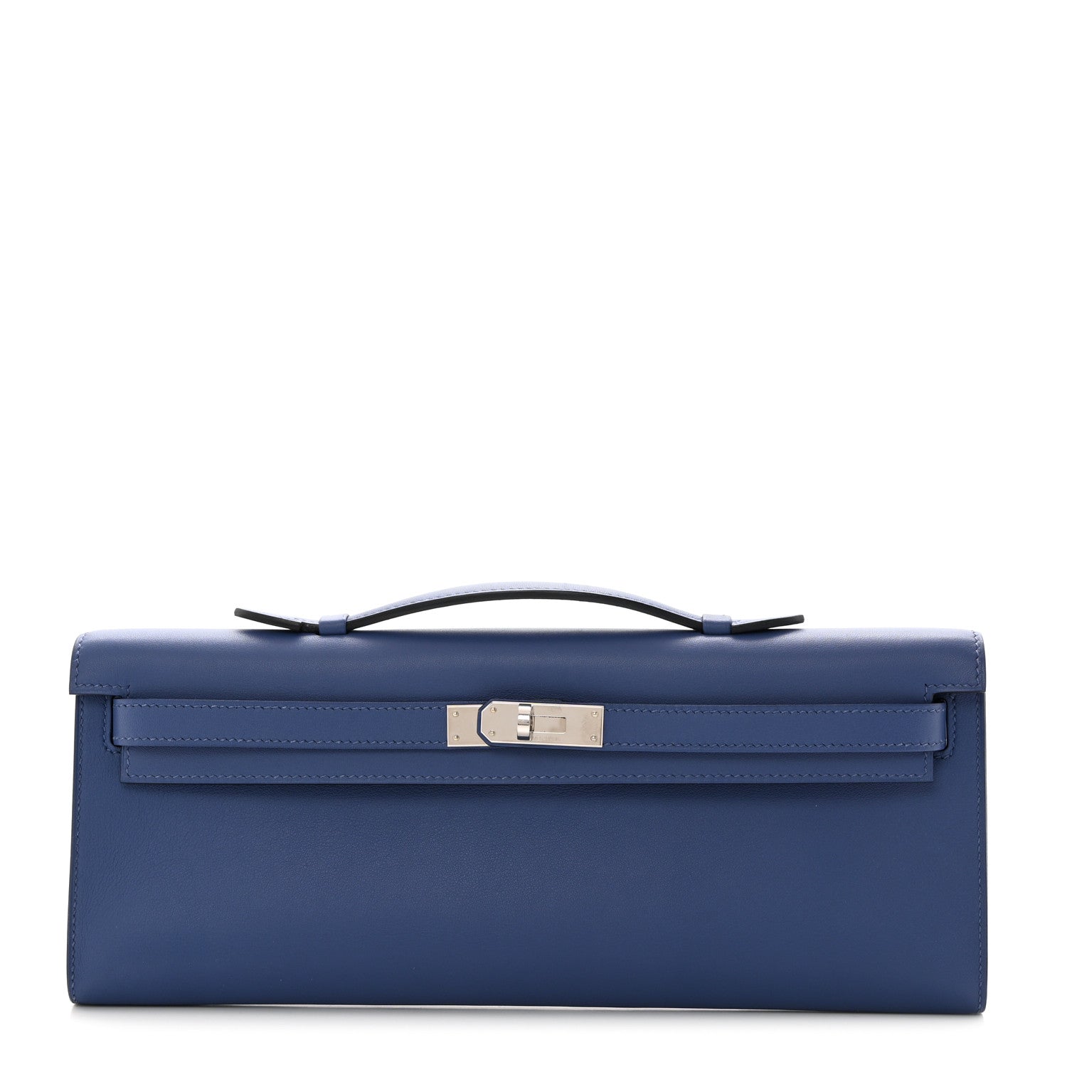 Hermes Swift Kelly Cut Clutch Pochette Bleu Brighton 1 of 8