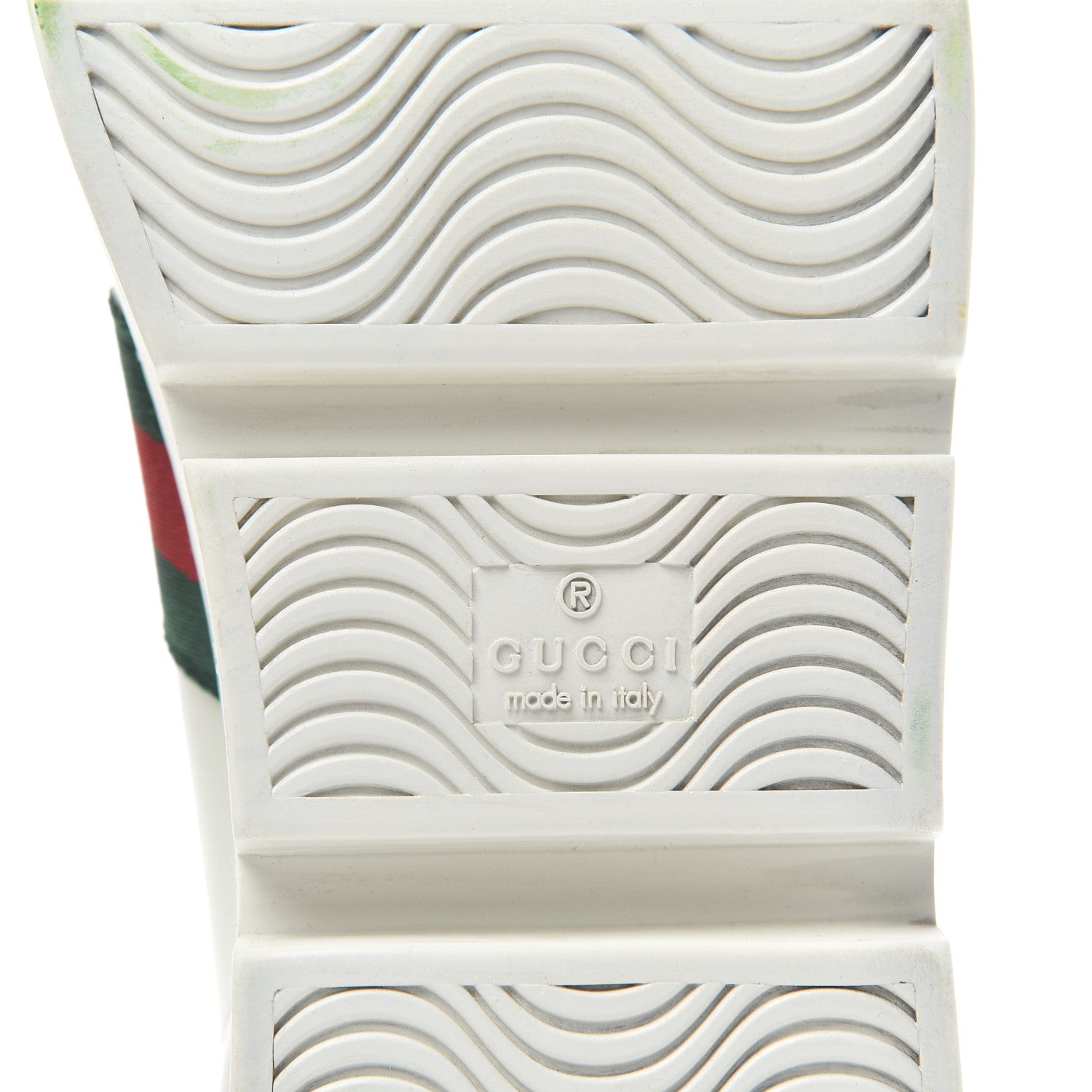 Gucci Calfskin Web Bee Embroidered Womens Ace Platform Sneakers 39.5 White 5 of 14