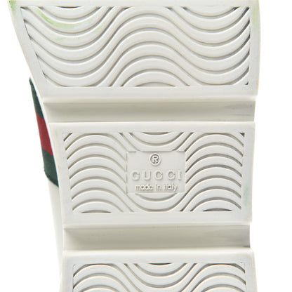 Gucci Calfskin Web Bee Embroidered Womens Ace Platform Sneakers 39.5 White 5 of 14