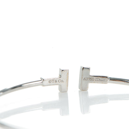 Tiffany 18K White Gold Narrow T Wire Bracelet 4 of 5