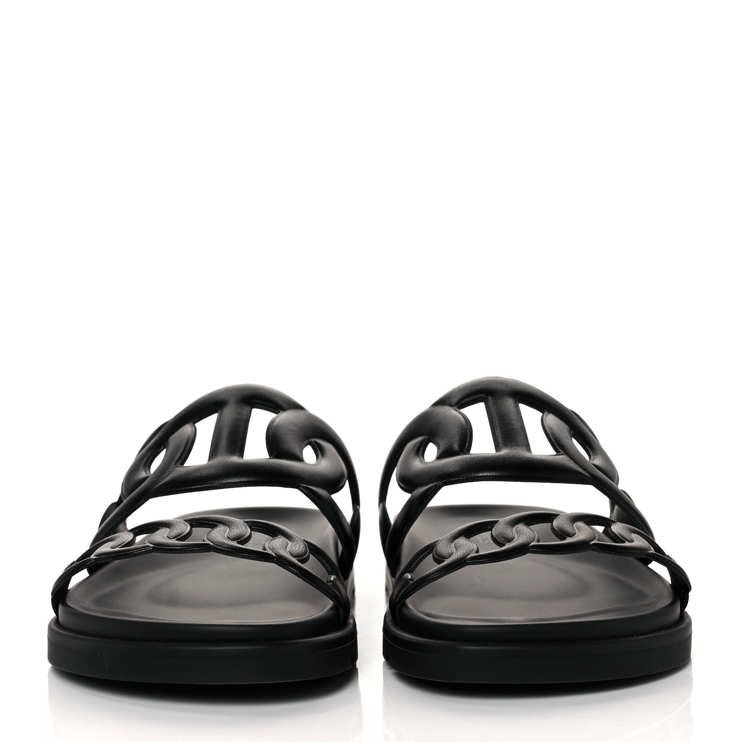 Hermes Nappa Womens Extra Sandals 35.5 Black 2 of 9
