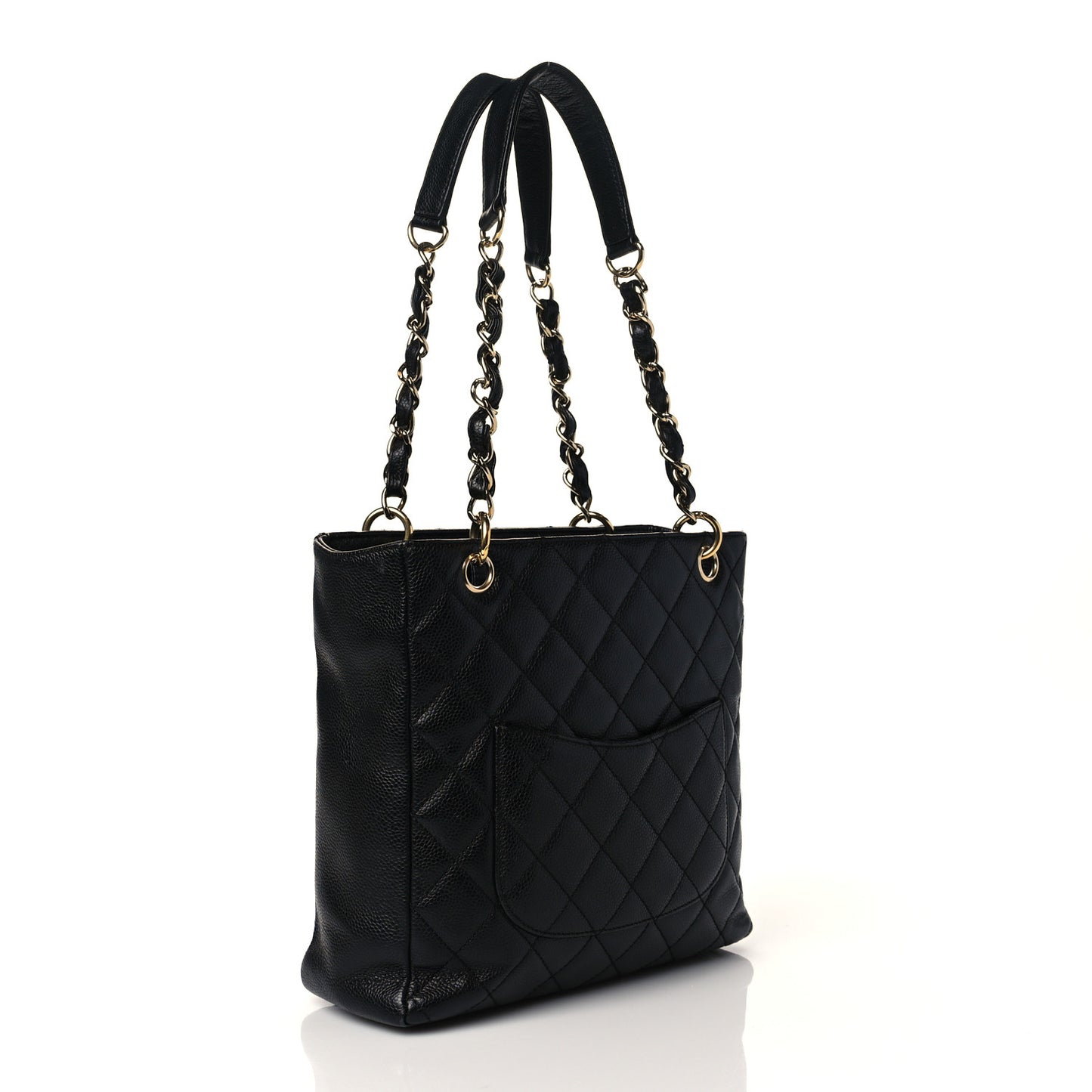 Caviar Quilted Petit Shopping Tote PST Black