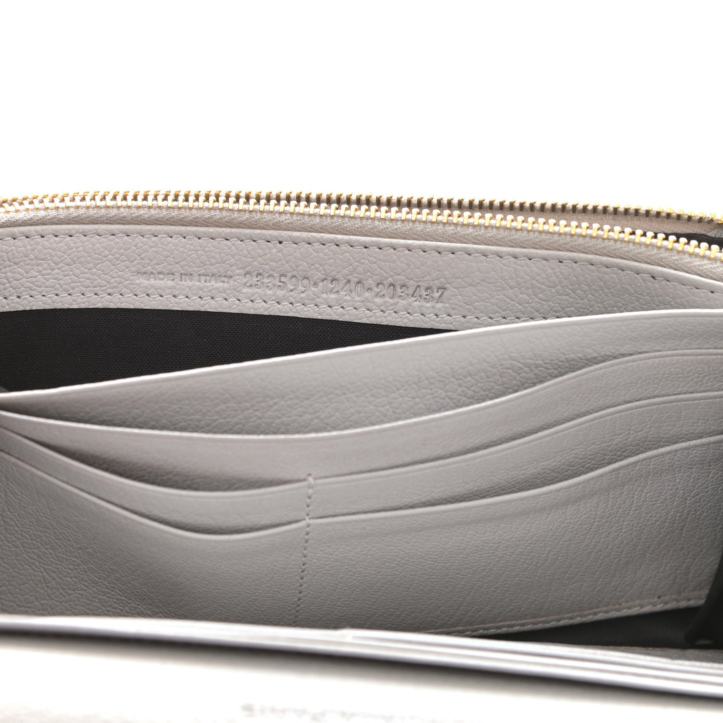 Chevre Giant 12 Gold Hardware Money Wallet Gris Cement
