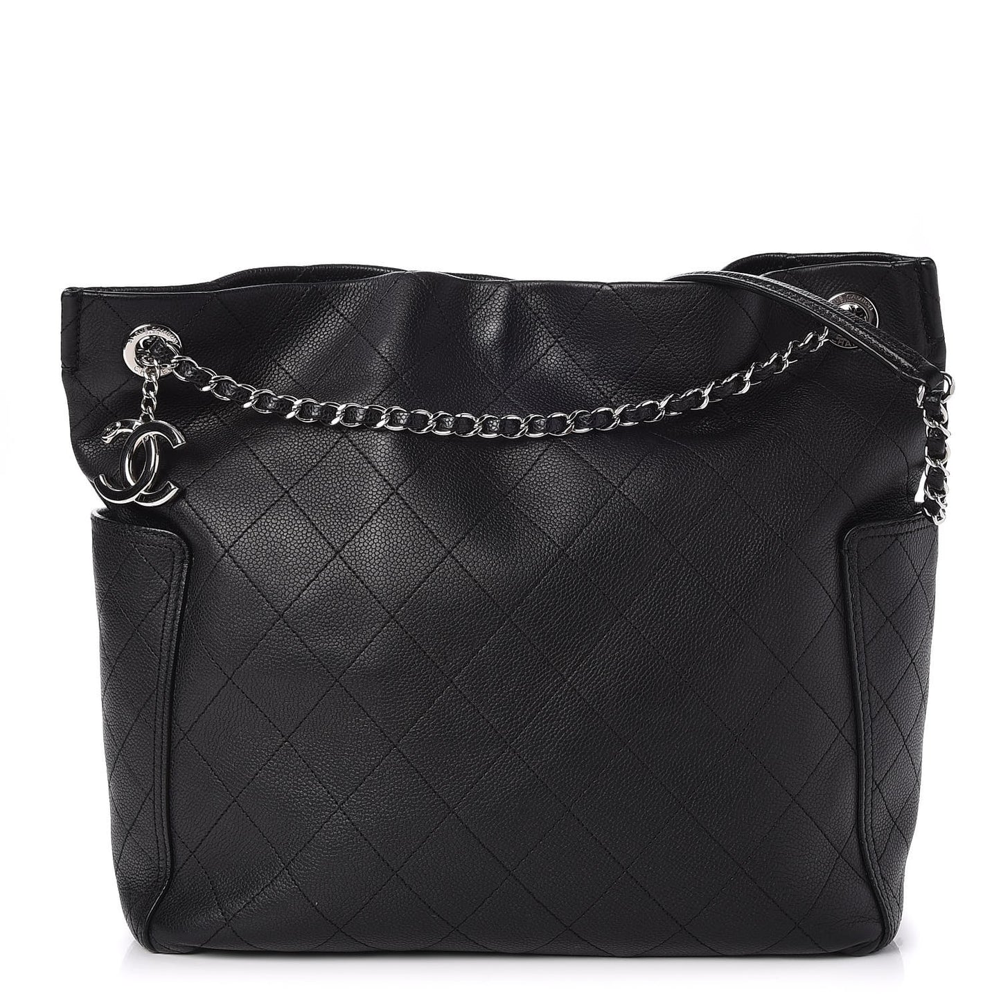Caviar Stitched Medium CC Pocket Hobo Black