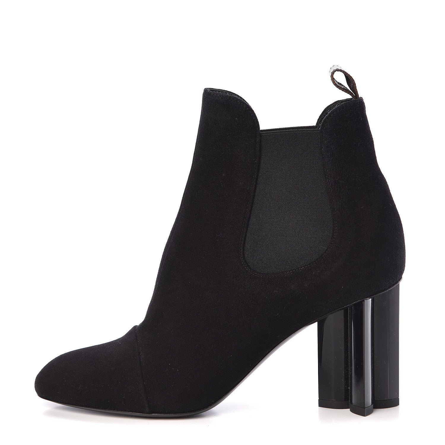 Louis Vuitton Suede Monogram Uniformes Cap Toe Chelsea 80mm Ankle Boots 39 Black 1 of 11