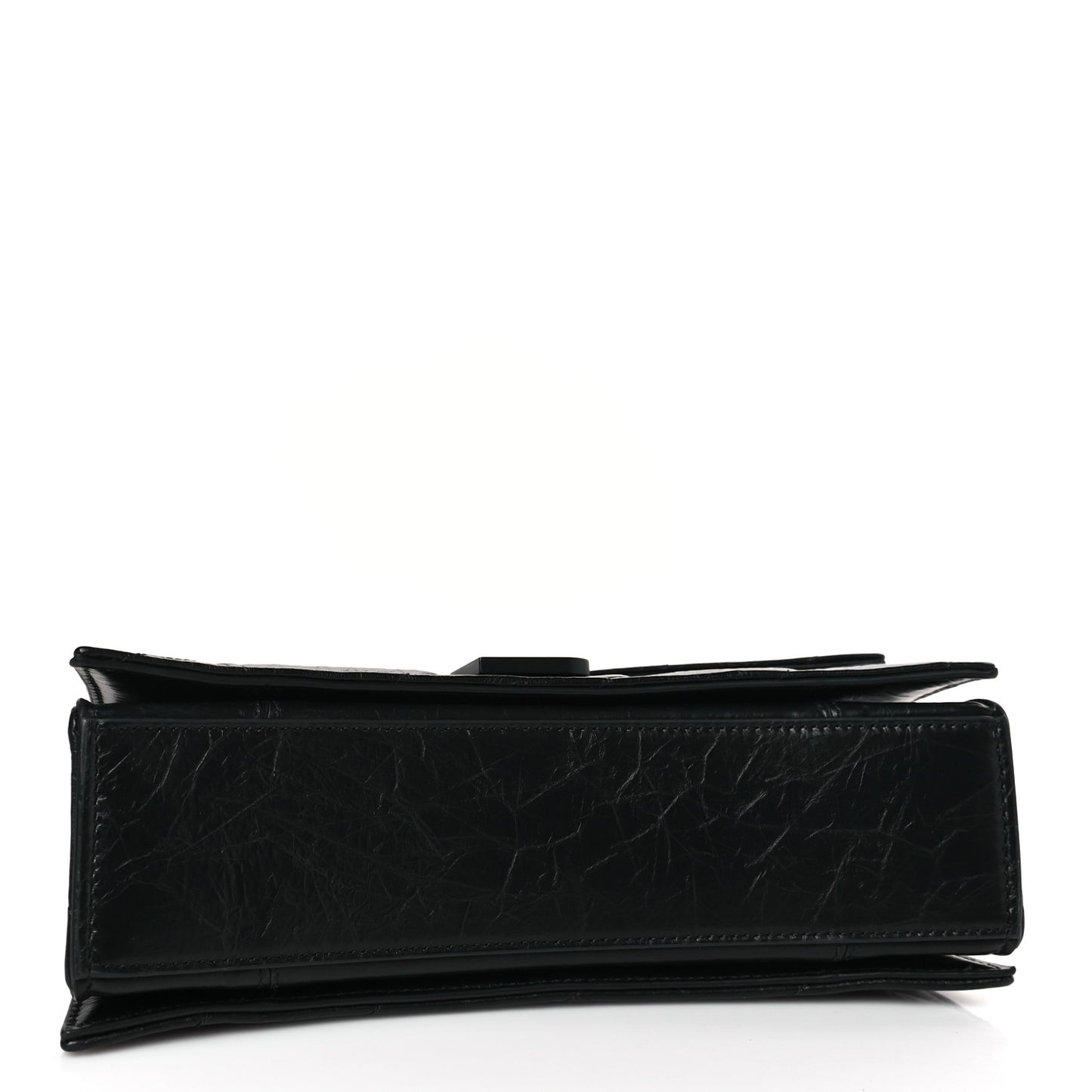 Crushed Calfskin Quilted Matte Black Hardware Small Crush Chain Bag Black