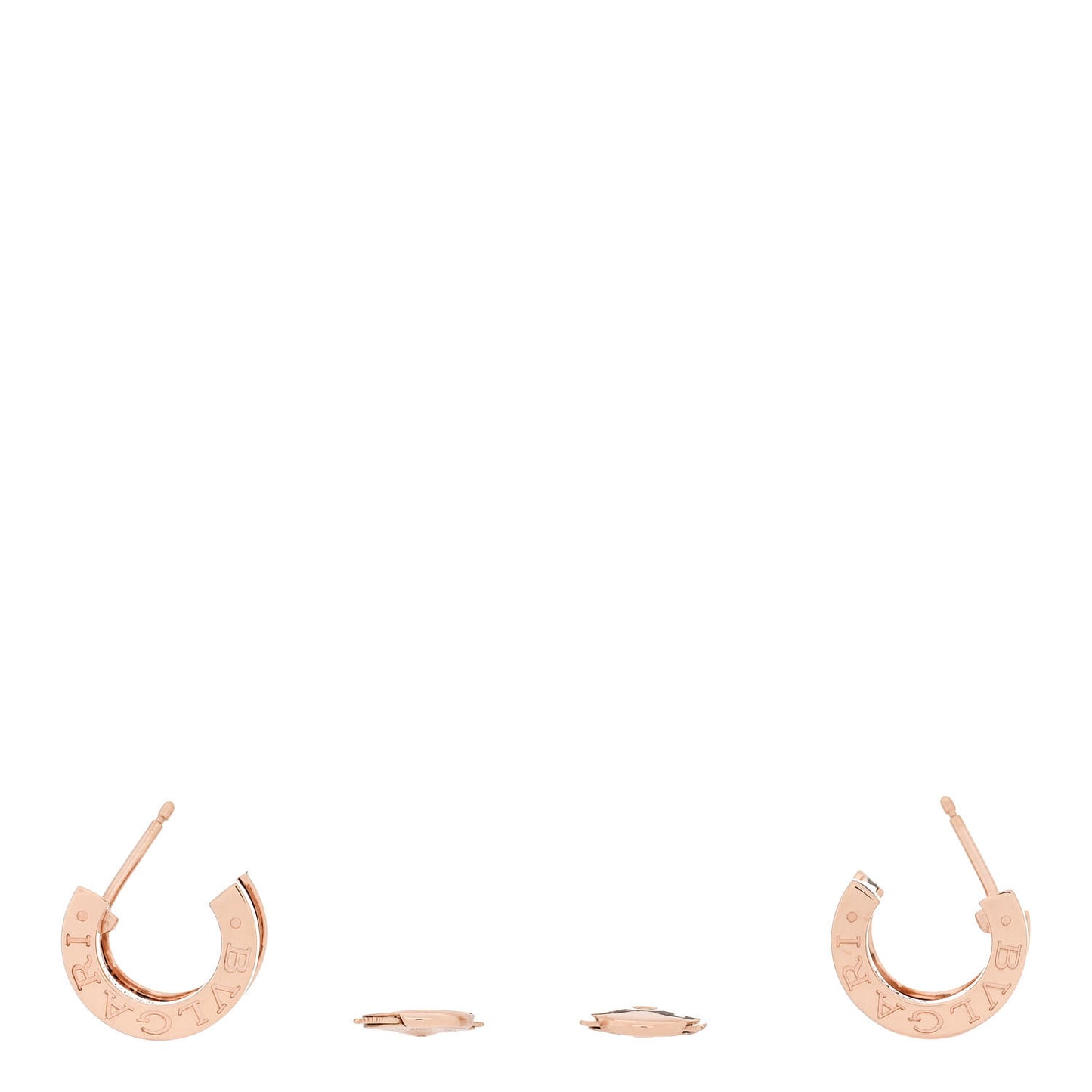 18K Rose Gold Diamond B.Zero1 Legend Hoop Earrings