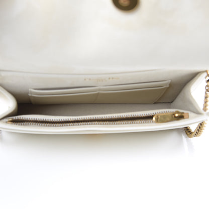 Christian Dior Calfskin Studded Diorama Wallet on Chain Pouch Off White 5 of 12