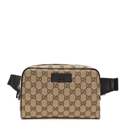 Gucci Monogram Dollar Calfskin Belt Bag Beige Ebony Testa di Moro Marrone Scuro 1 of 9