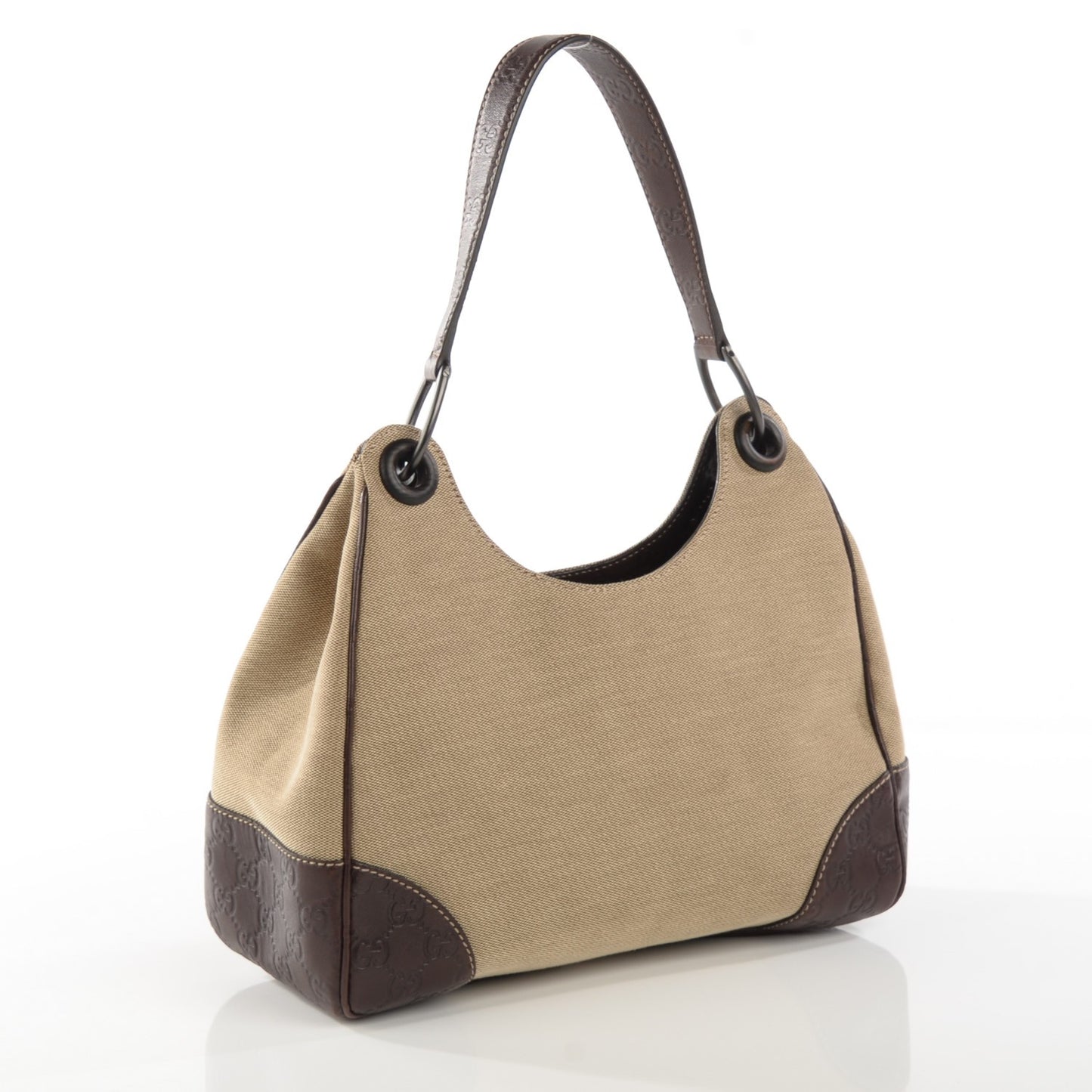 Guccissima Trim Canvas Colbert Hobo Black