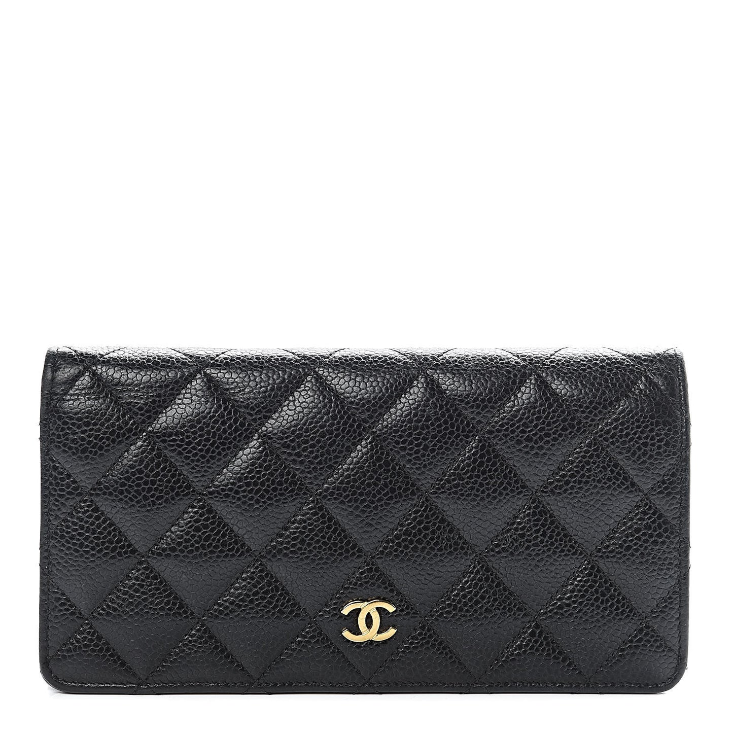 Caviar Quilted Yen Wallet Black