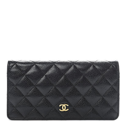 Chanel Caviar Quilted Yen Wallet Black 1 of 10