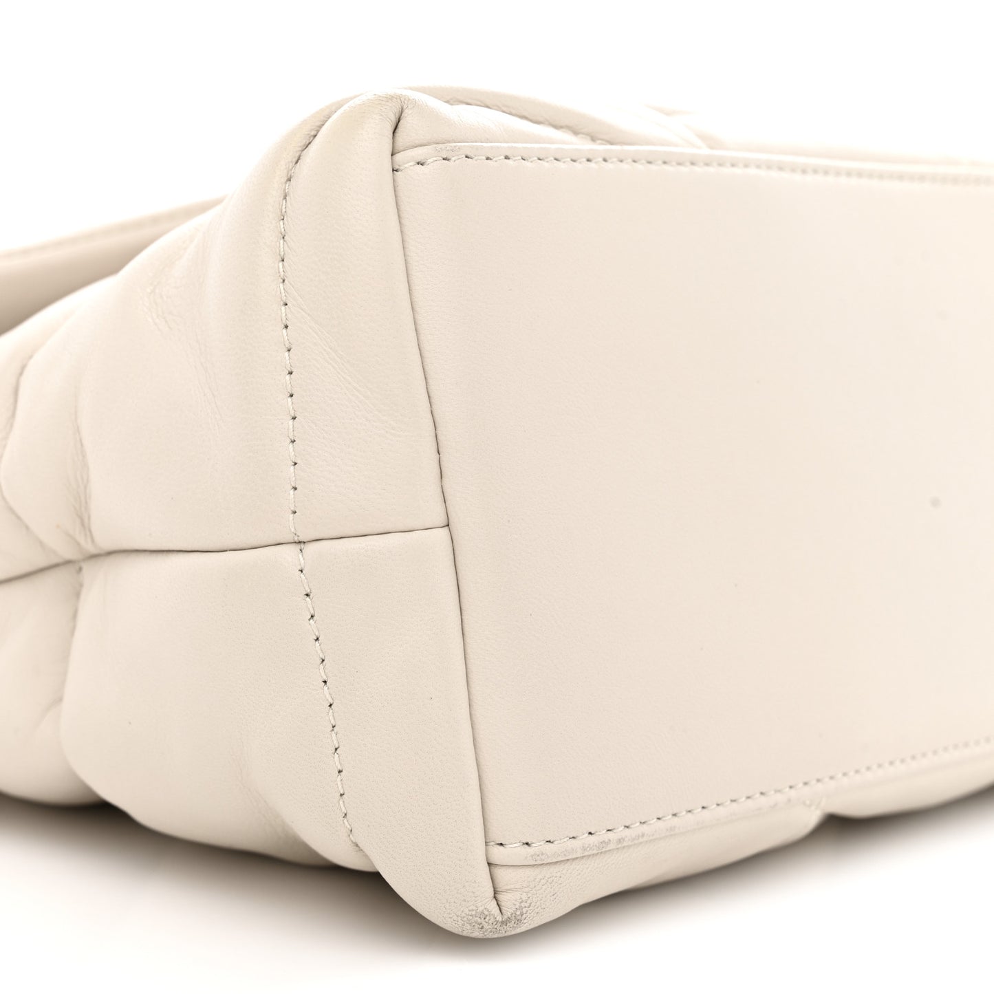 Lambskin Quilted Small Loulou Puffer Monogram Chain Satchel Crema Soft