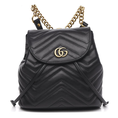 Gucci Calfskin Matelasse GG Marmont Flap Backpack Black 1 of 9