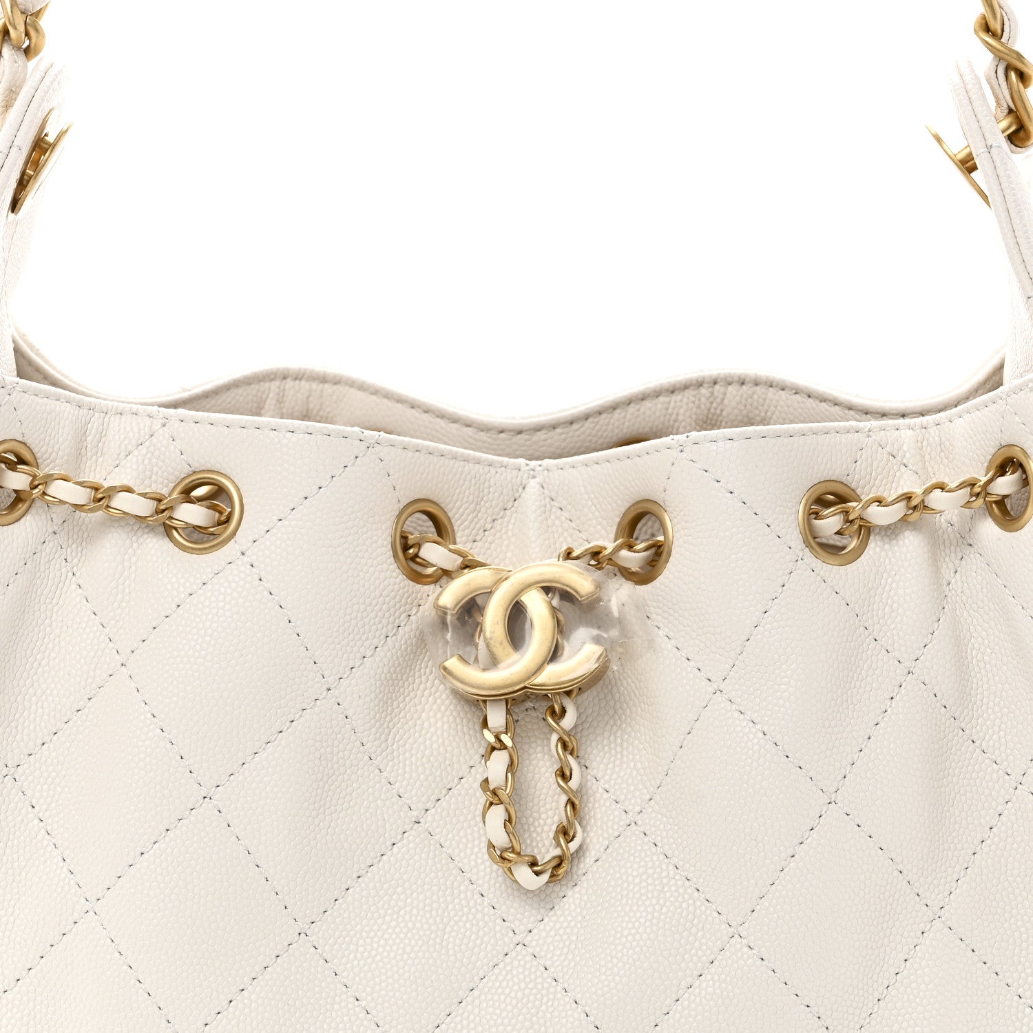 Chanel Caviar Quilted Mini Chanel 25 Handbag White 8 of 11