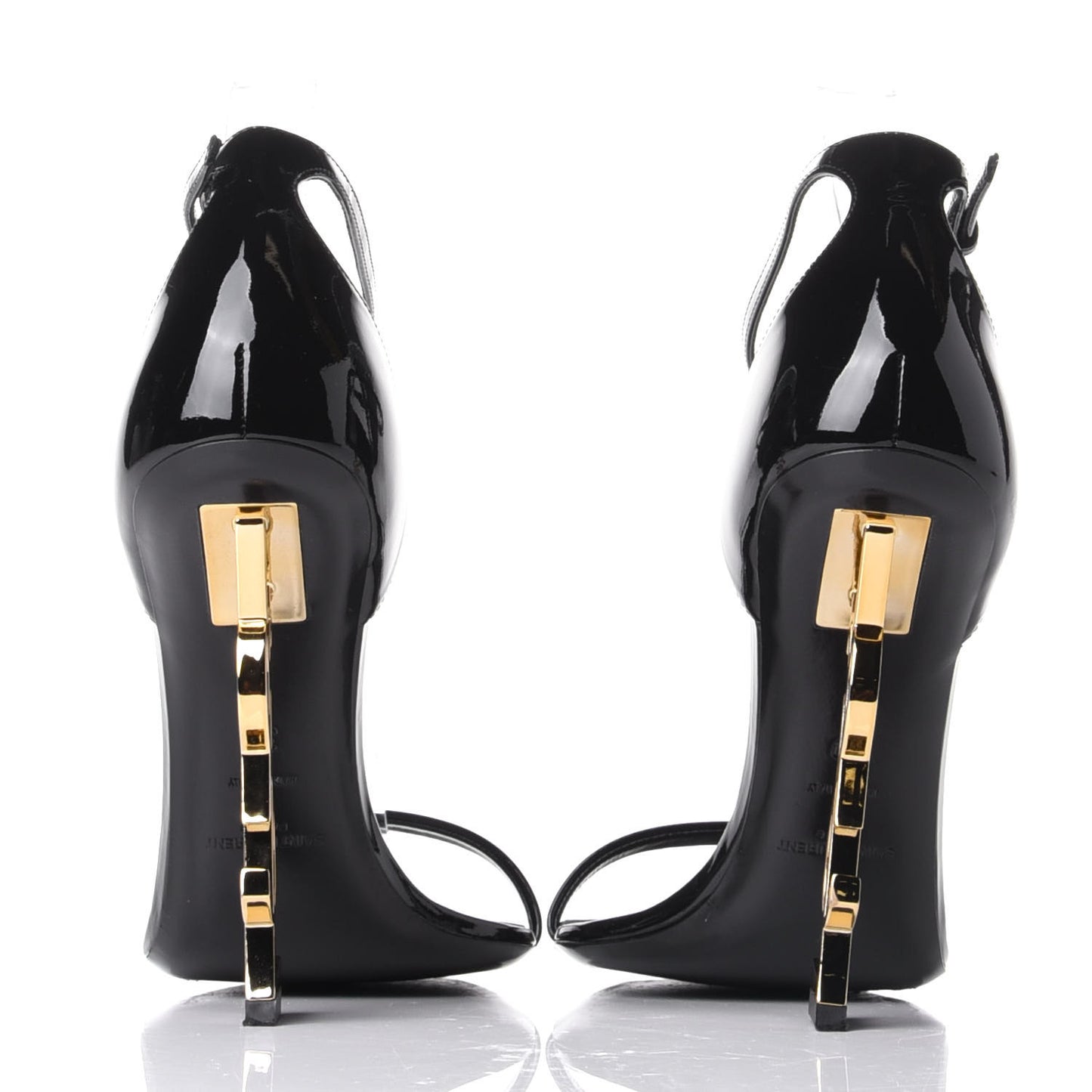 Patent Calfskin Opyum 110 Sandals 39 Black Gold