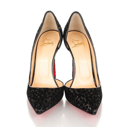 Christian Louboutin Floque Patent Glitter Leo Iriza 100 Pumps 39 Black 2 of 6