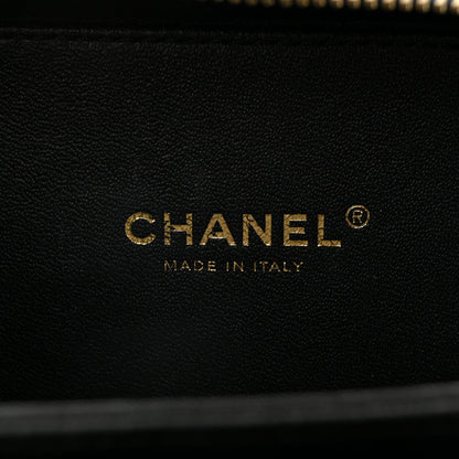 Chanel Caviar Quilted Small CC Filigree Vanity Case Navy Black 6 of 10