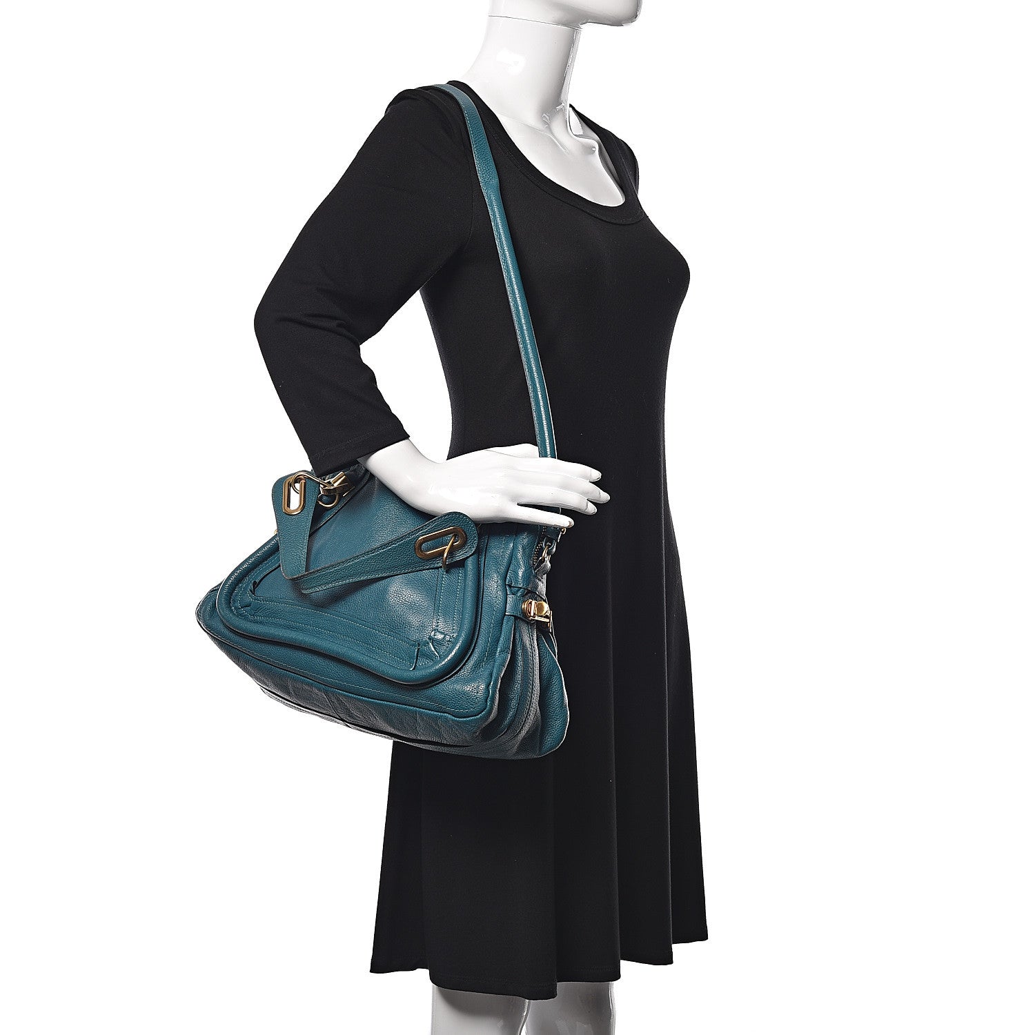 Chloe Calfskin Medium Paraty Peacock Blue 3 of 10