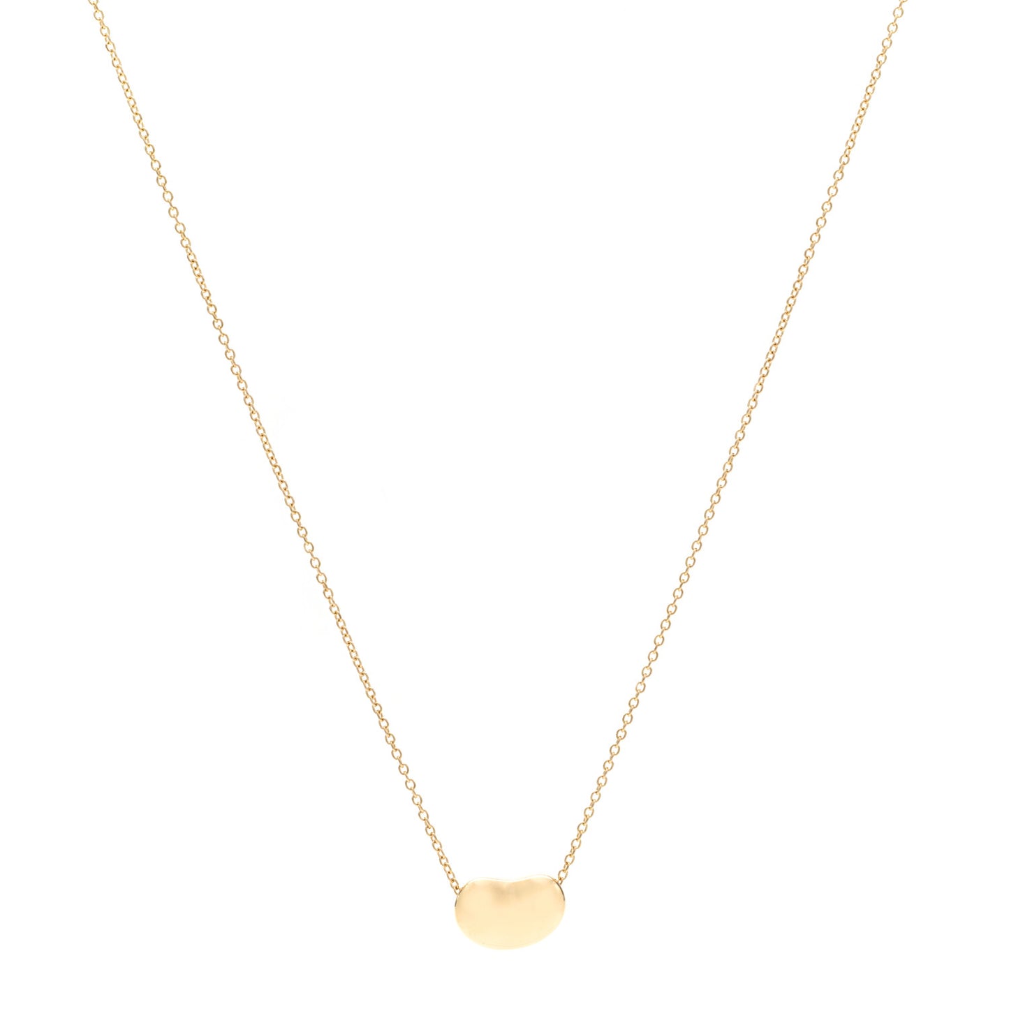18K Yellow Gold 12mm Elsa Peretti Bean Pendant Necklace