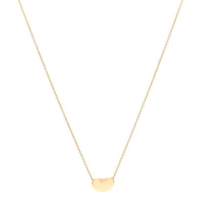 Tiffany 18K Yellow Gold 12mm Elsa Peretti Bean Pendant Necklace 1 of 5