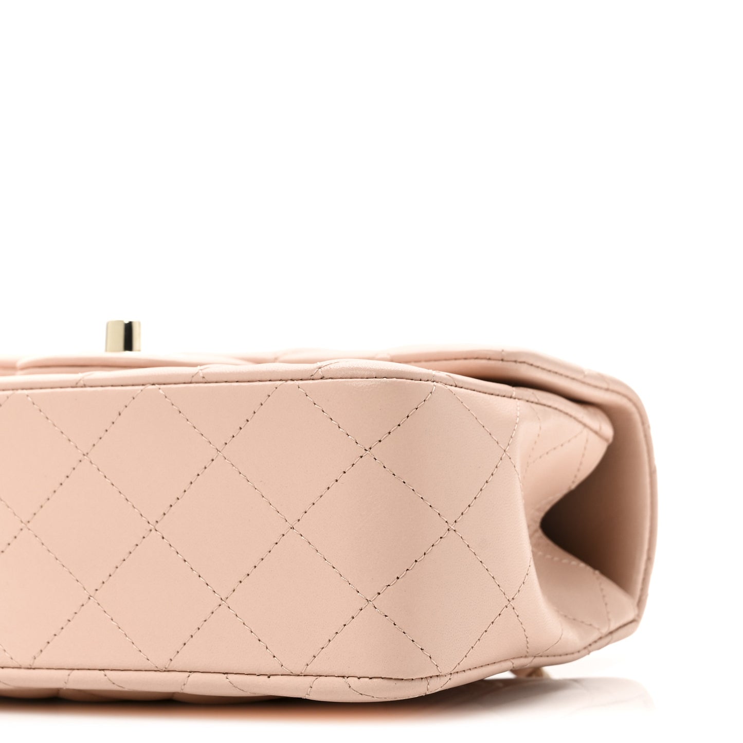 Lambskin Quilted Mini Top Handle Rectangular Flap Light Pink
