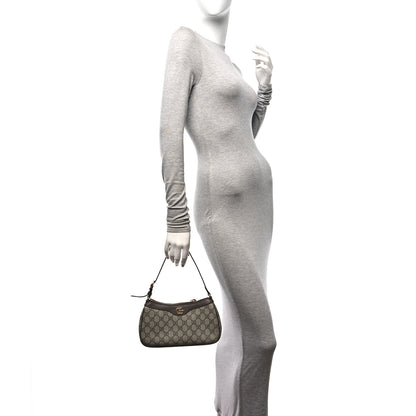 Gucci GG Supreme Monogram Textured Dollar Calfskin Small Ophidia Hobo Beige Ebony New Acero 2 of 10