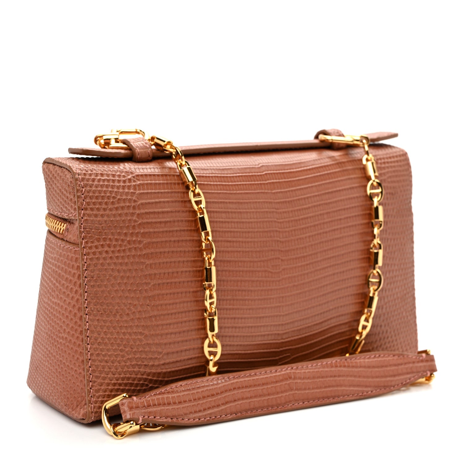 Loro Piana Lizard L19 Extra Pocket Pouch Brown 1927782 – FASHIONPHILE