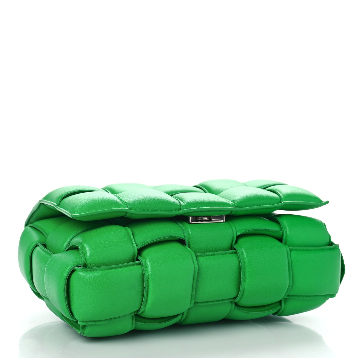 Nappa Maxi Intreccio Padded Cassette Crossbody Bag Parakeet